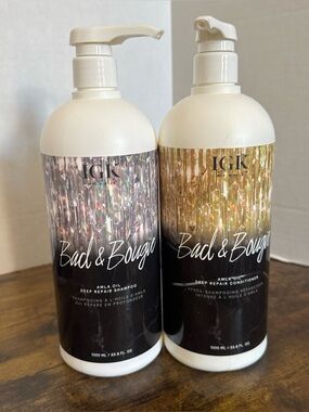 IGK Bad & Bougie Amla Oil Deep Repair Shampo & Conditioner Set 33oz NEW.